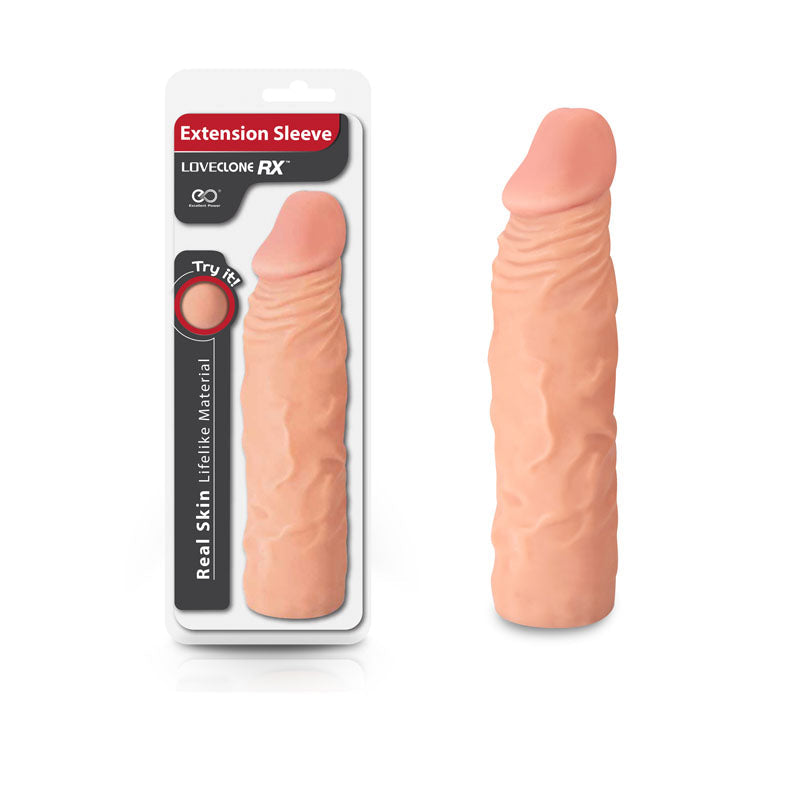 LoveClone RX Extension Sleeve - Flesh - Flesh 20 cm Penis Extender Sleeve Excellent Power