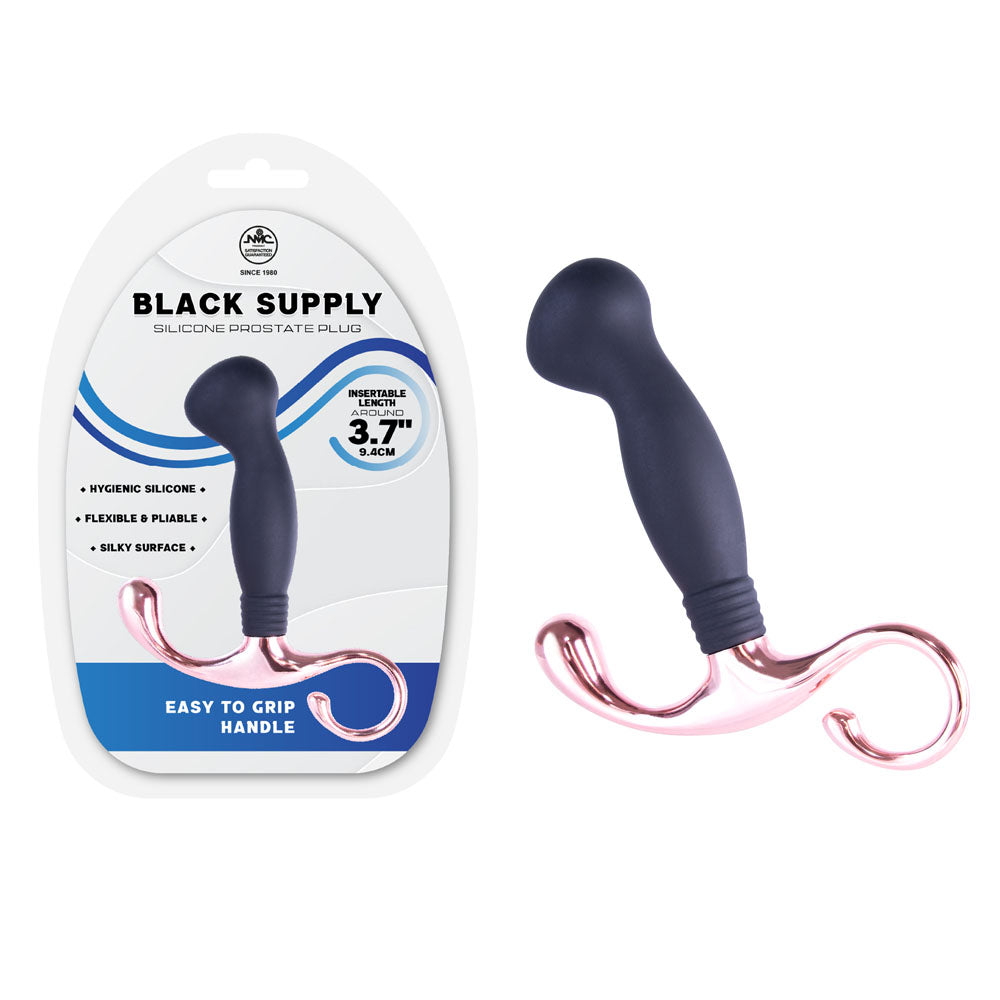 Black Supply - 9.4 cm Silicone Prostate Plug - Black 9.4 cm Silicone Prostate Plug Excellent Power