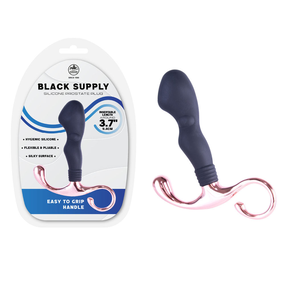 Black Supply - 9.4 cm Silicone Prostate Plug - Black 9.4 cm Silicone Prostate Plug Excellent Power