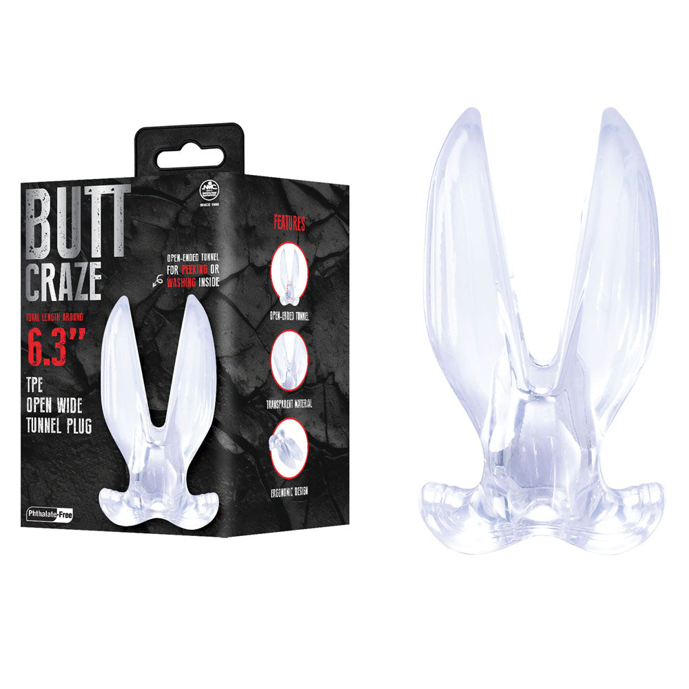 Butt Craze - Clear 16 cm Gaping Butt Plug Excellent Power
