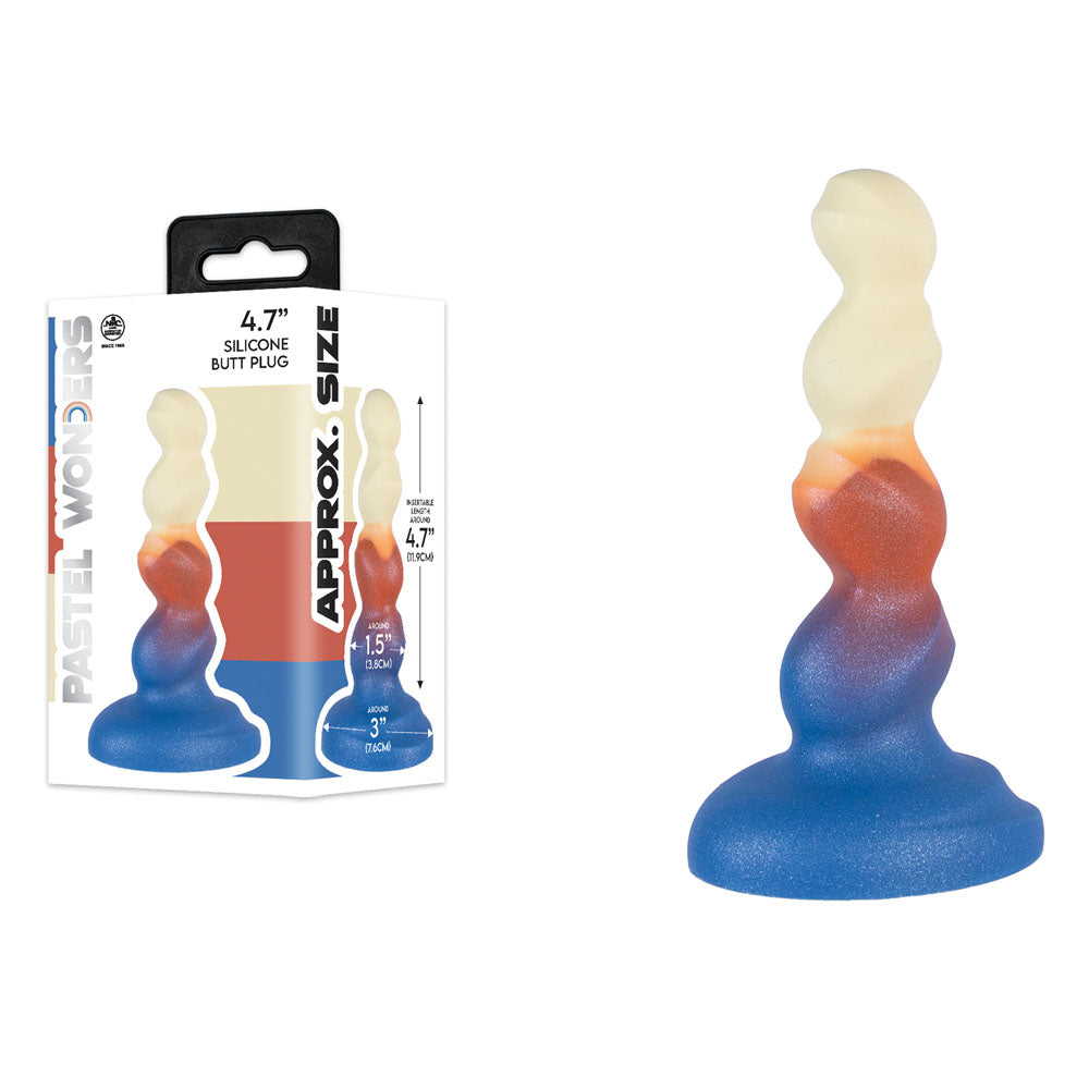 Pastel Wonders - 11.9 cm Silicone Butt Plug - Coloured 11.9 cm Butt Plug Excellent Power