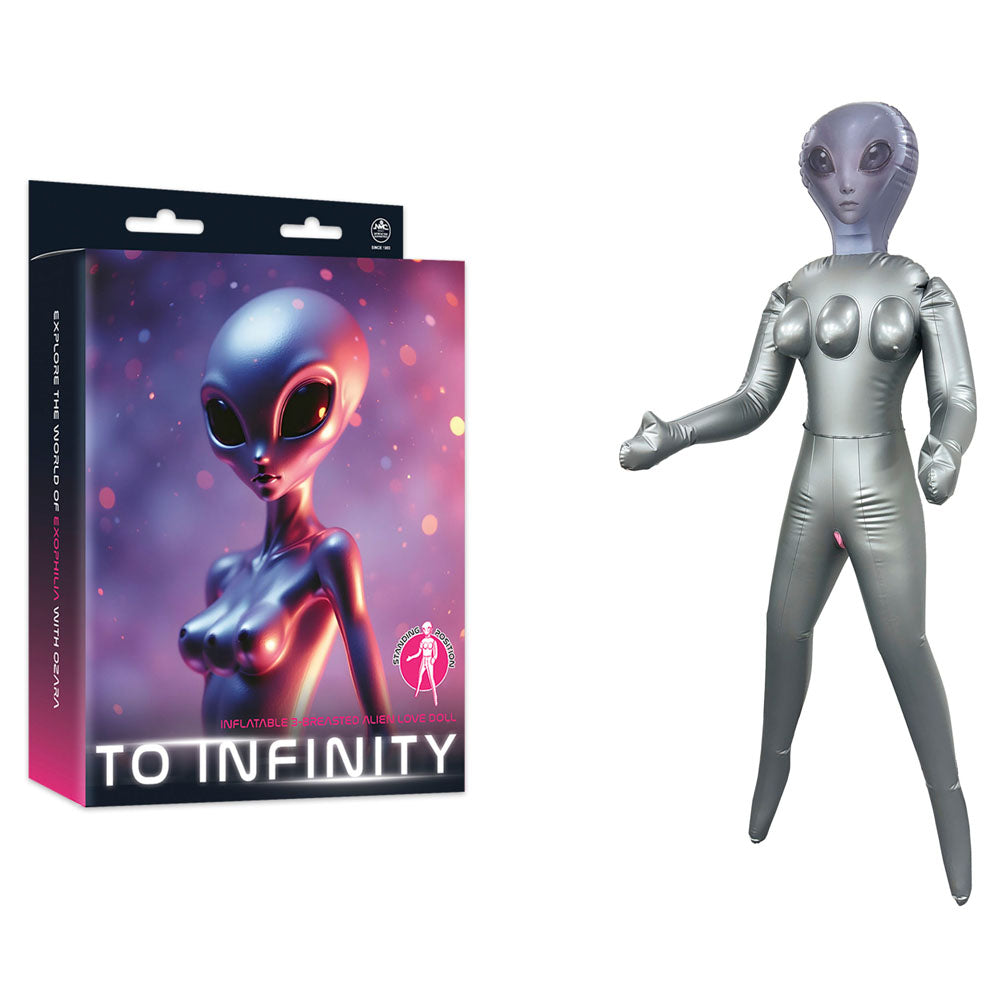 To Infinity - Silver Inflatable Alien Love Doll Excellent Power
