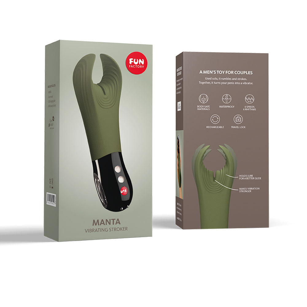 Fun Factory MANTA black - Black 18 cm USB Rechargeable Mens & Couples Vibrator Fun Factory