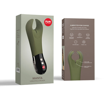 Fun Factory MANTA black - Black 18 cm USB Rechargeable Mens & Couples Vibrator Fun Factory