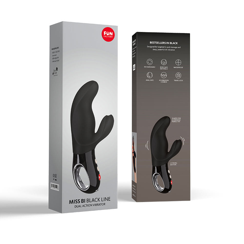 Fun Factory MISS BI black - Black 17 cm USB Rechargeable Rabbit Vibrator Fun Factory