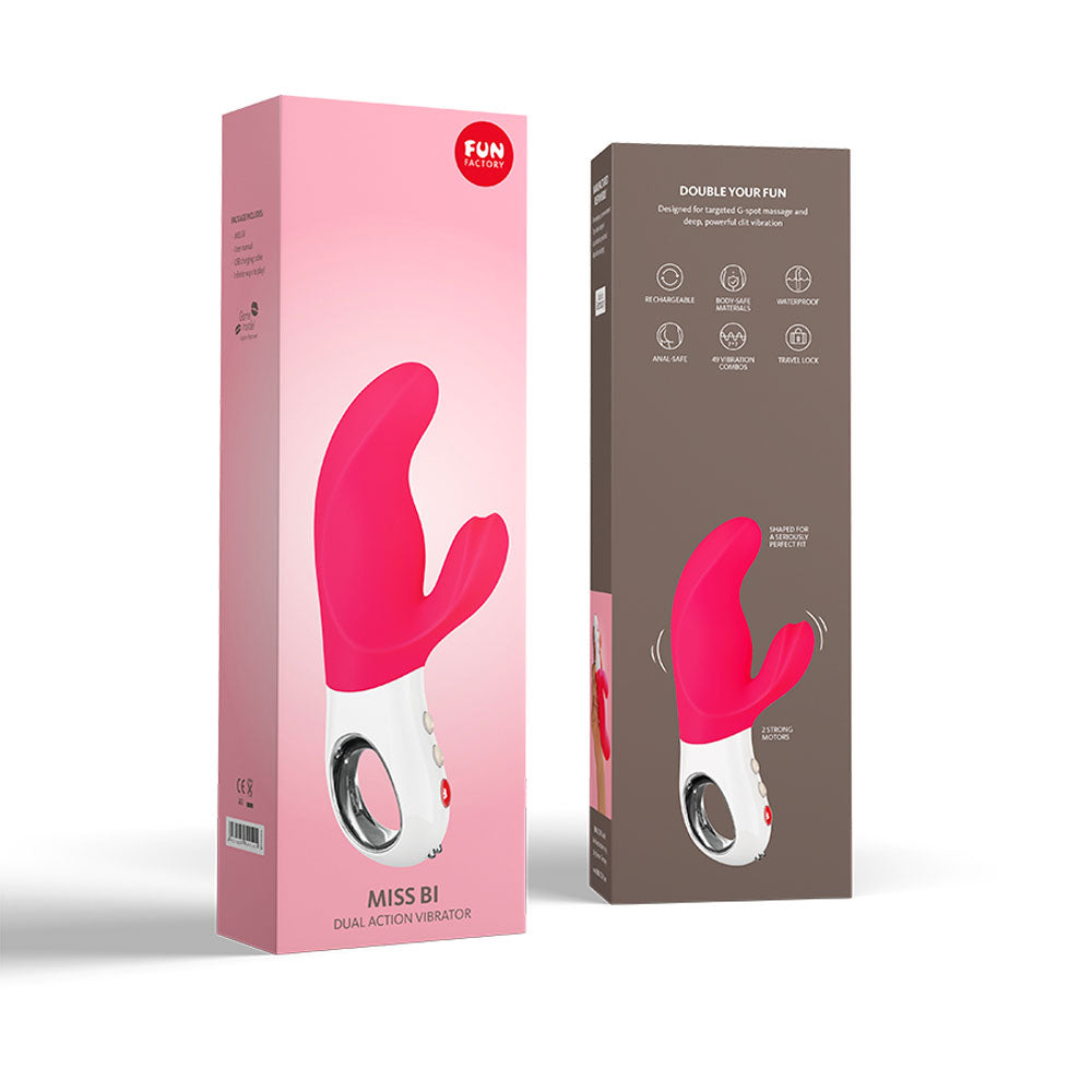 Fun Factory MISS BI black - Black 17 cm USB Rechargeable Rabbit Vibrator Fun Factory