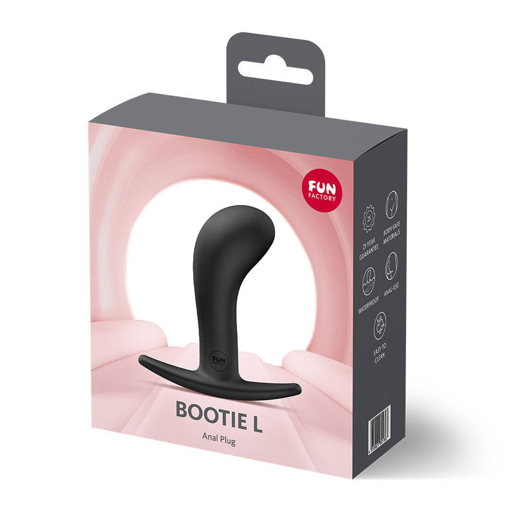 Fun Factory BOOTIE L Black - Black 10.9 cm Large Anal Plug