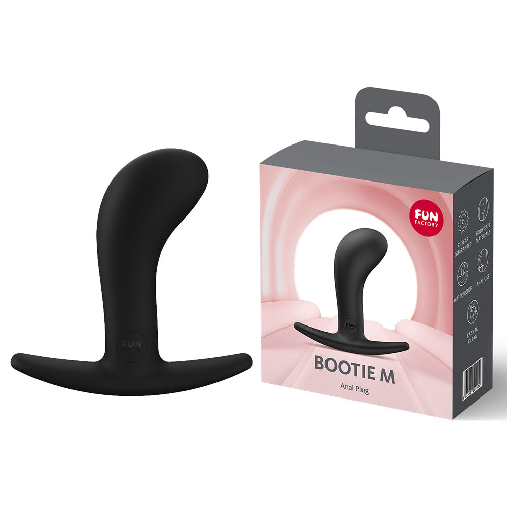 Fun Factory BOOTIE M Black - Black 9.4 cm Medium Butt Plug