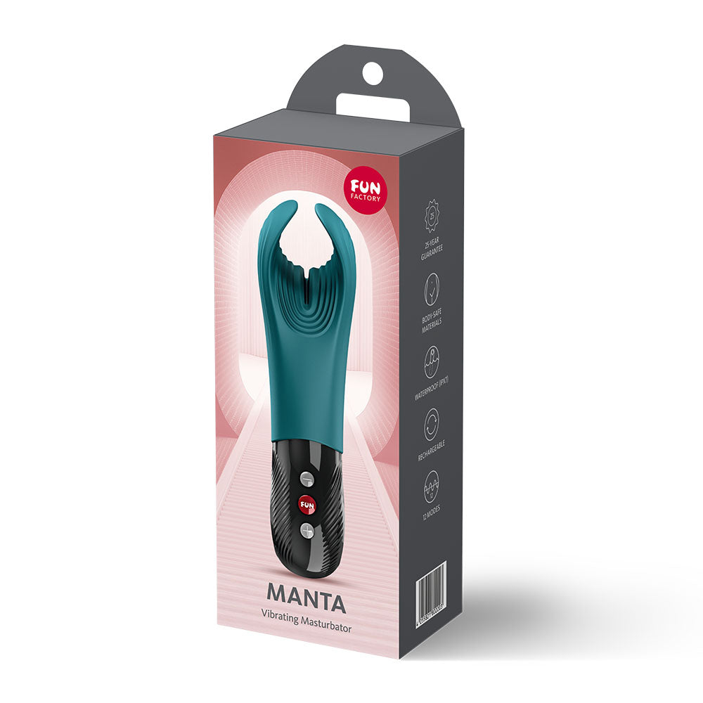Fun Factory MANTA Bottle Green - Bottle Green USB-C Rechargeable Unisex Vibrator Fun Factory