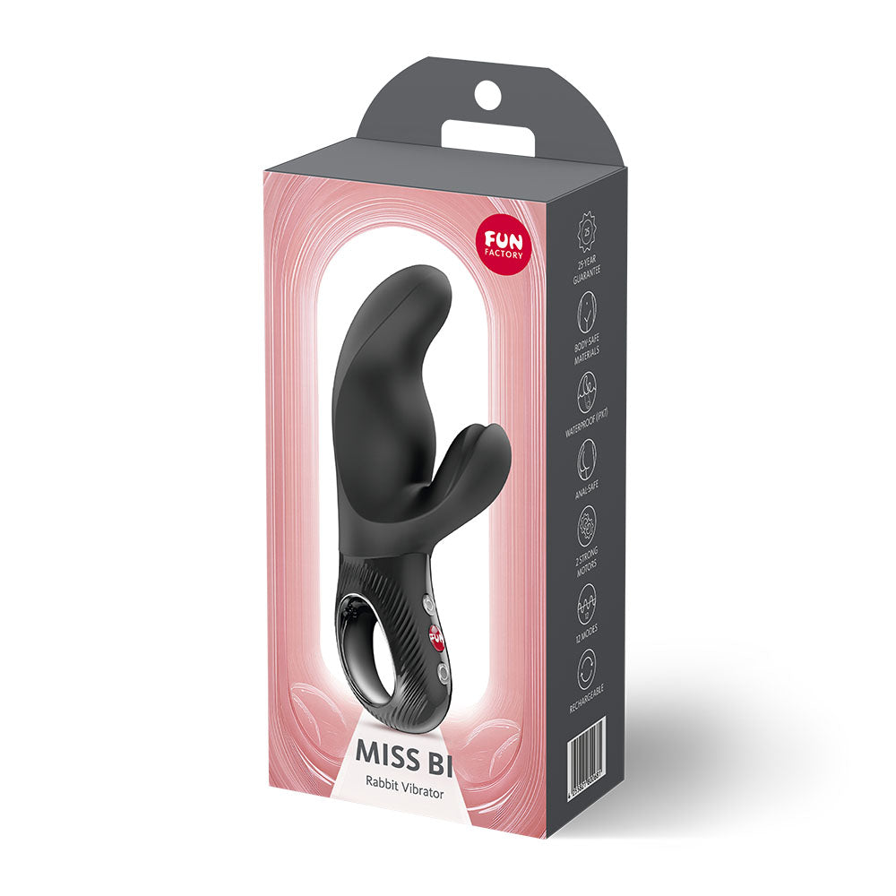 Fun Factory MISS BI Black - Black 17 cm USB-C Rechargeable Vibrator Fun Factory