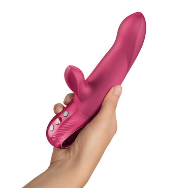 Fun Factory BI STRONIC ARC Raspberry - Raspberry 21.6 cm USB-C Rechargeable Thrusting Vibrator Fun Factory