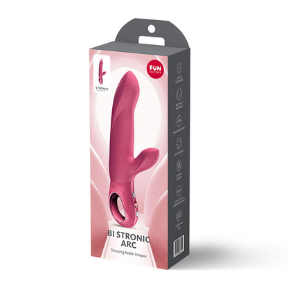 Fun Factory BI STRONIC ARC Raspberry - Raspberry 21.6 cm USB-C Rechargeable Thrusting Vibrator Fun Factory