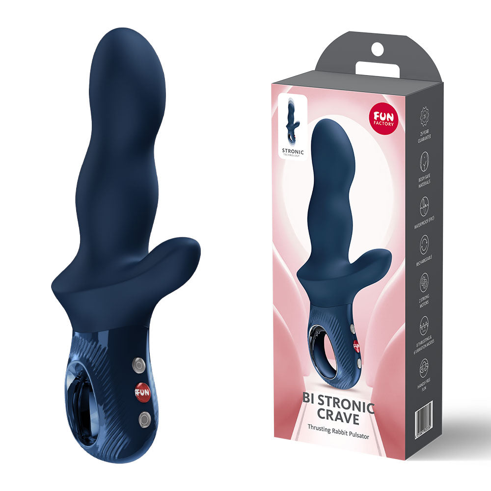 Fun Factory BI STRONIC CRAVE Nightblue - Nightblue USB-C Rechargeable Thrusting Vibrator Fun Factory