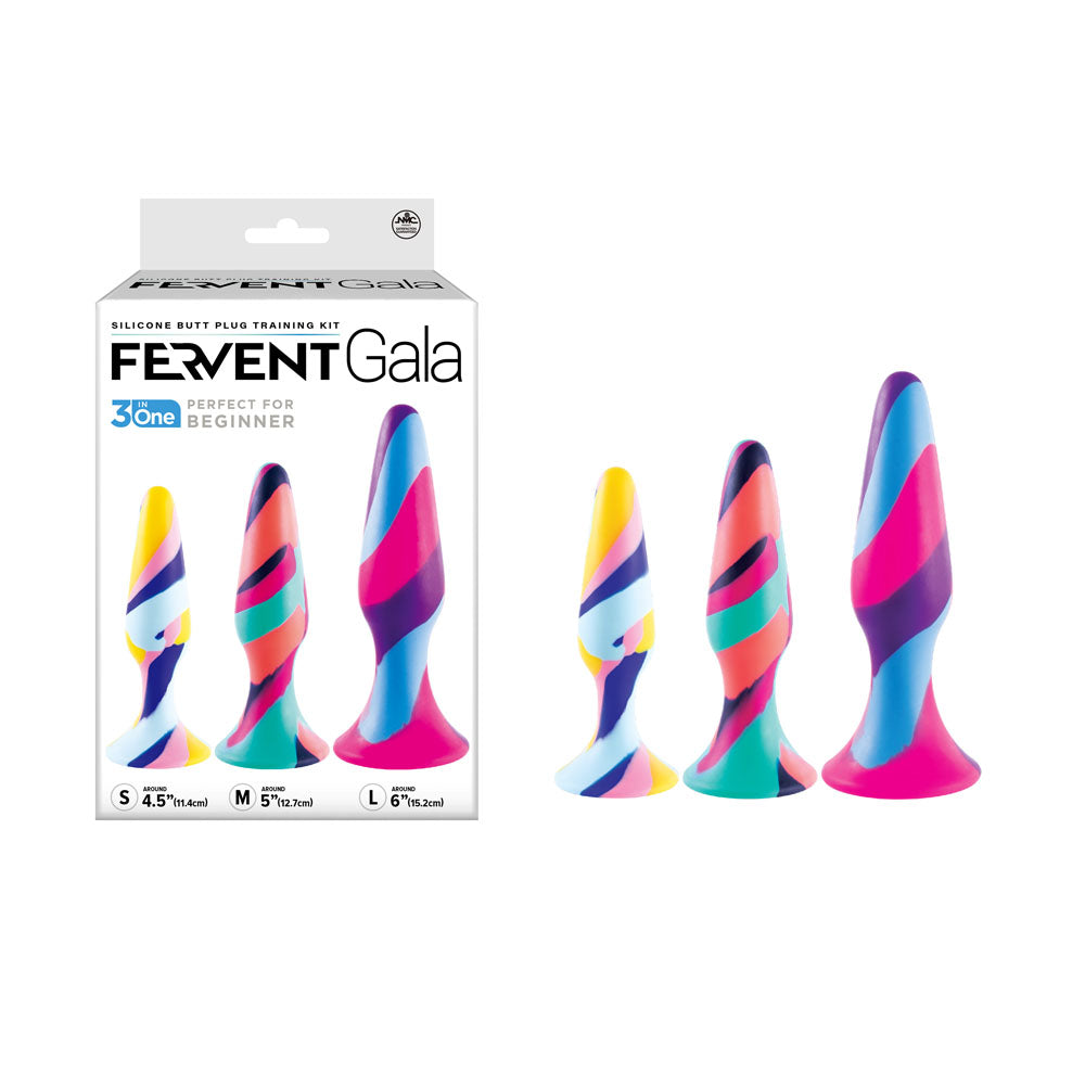 Fervent Gala Anal Training Kit - Multicoloured Butt Plugs - Set of 3 Sizes Excellent Power