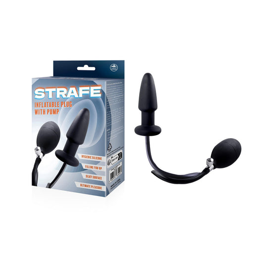 Strife - Black Inflatable Butt Plug with Hand Pump Excellent Power