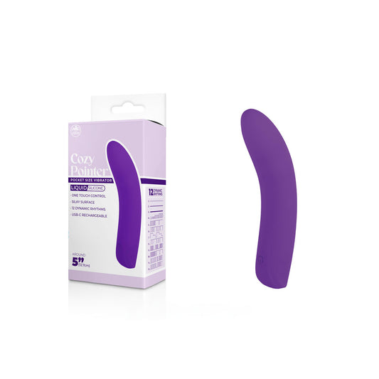 Cozy Pointer - Purple - Purple 12.7 USB Rechargeable Mini Vibrator Purple - Club X