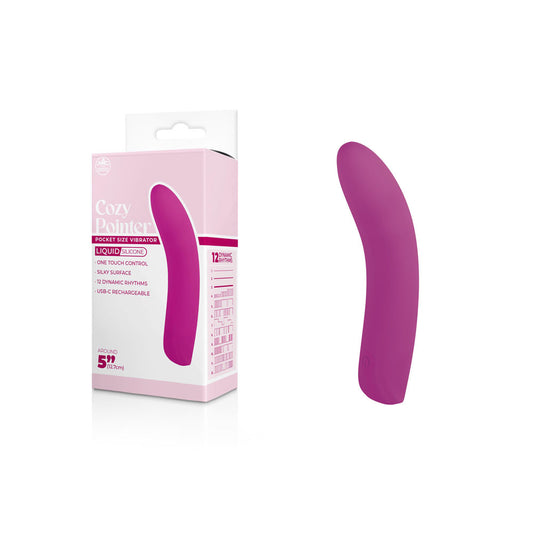 Cozy Pointer - Pink - Pink 12.7 USB Rechargeable Mini Vibrator Pink - Club X