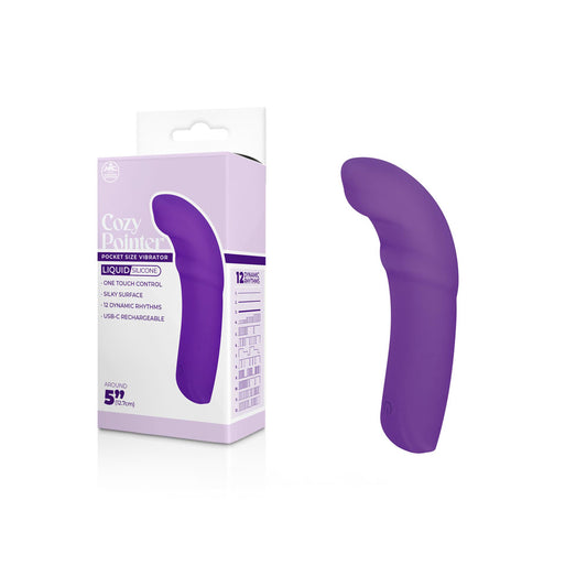 Cozy Pointer - Purple - Purple 12.7 cm USB Rechargeable Curved Mini Vibrator Purple - Club X