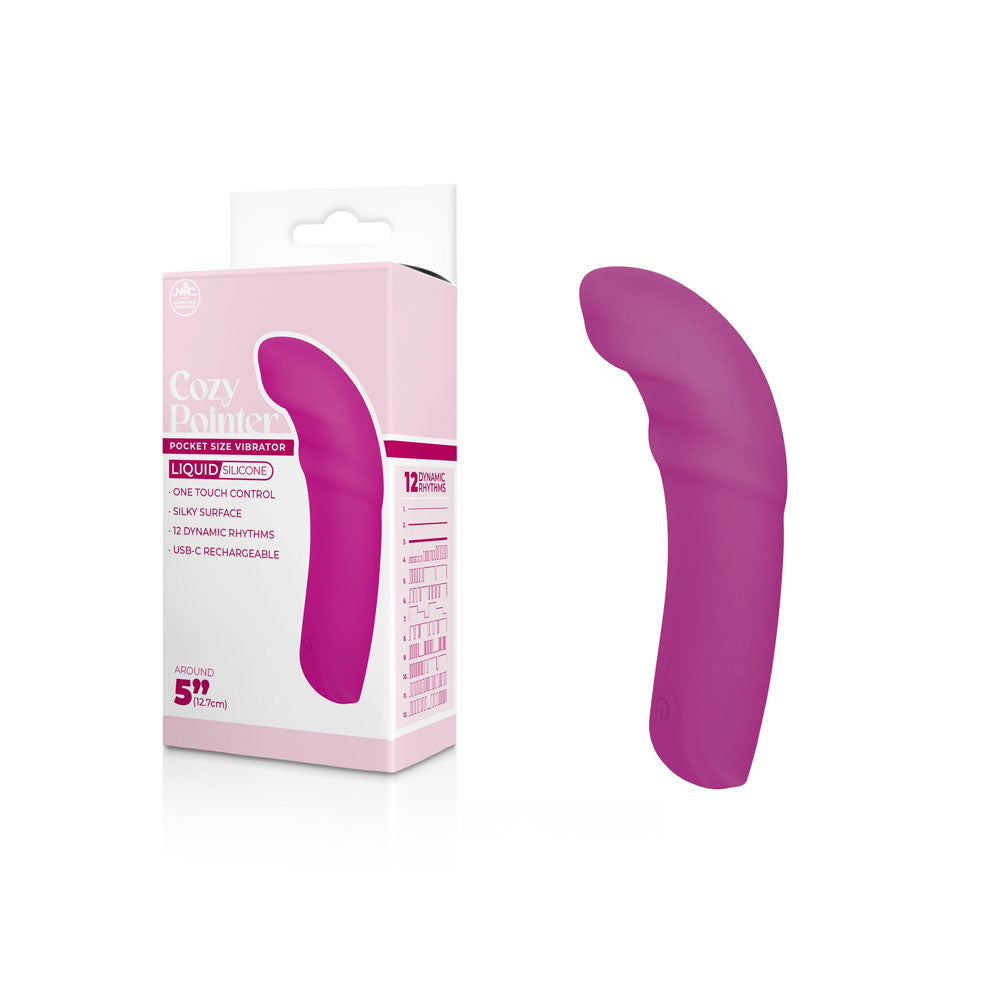 Cozy Pointer - Pink - Pink 12.7 cm USB Rechargeable Curved Mini Vibrator Excellent Power