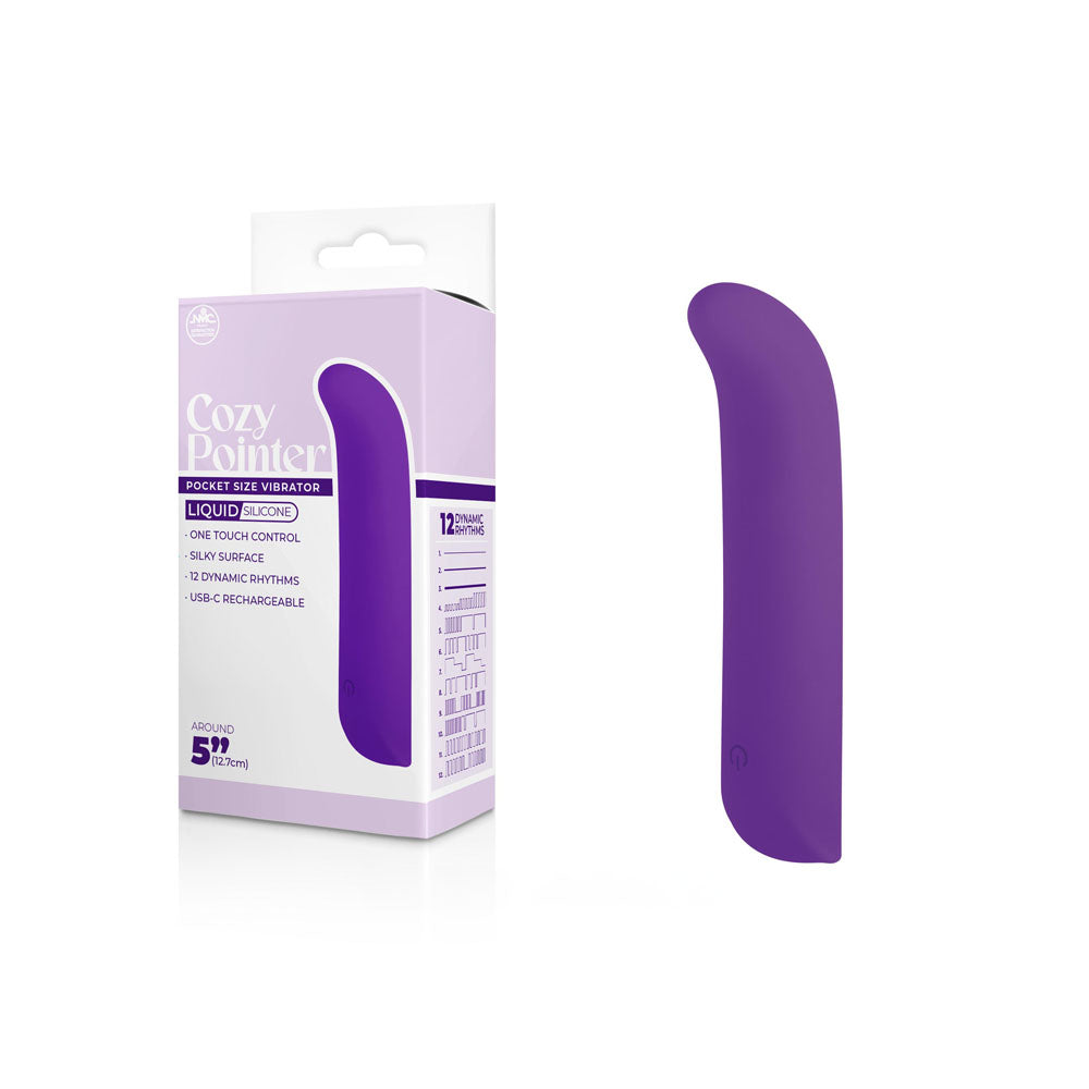 Cozy Pointer - Purple - Purple 12.7 cm USB Rechargeable Mini Vibrator Excellent Power