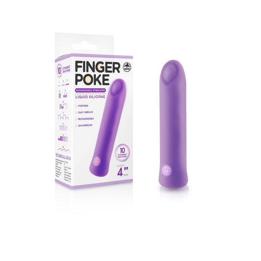Finger Poke - Purple - Purple 10 cm USB Rechargeable Bullet Purple - Club X