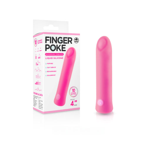 Finger Poke - Pink - Pink 10 cm USB Rechargeable Bullet Pink - Club X