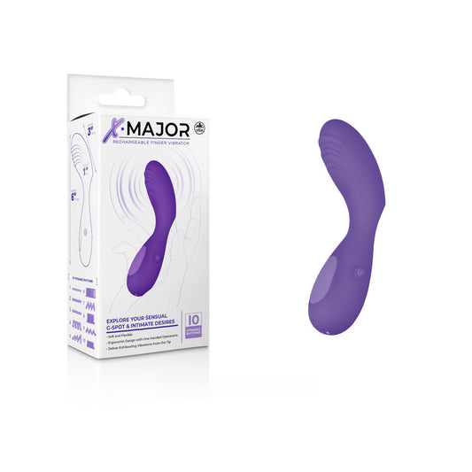 X Major Finger Vibe - Purple - Purple USB Rechargeable Finger Stimulator Excellent Power
