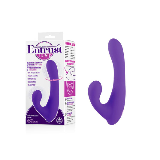 Entrust With Lust - Purple 15 cm USB Rechargeable Rotating Rabbit Vibrator Excellent Power