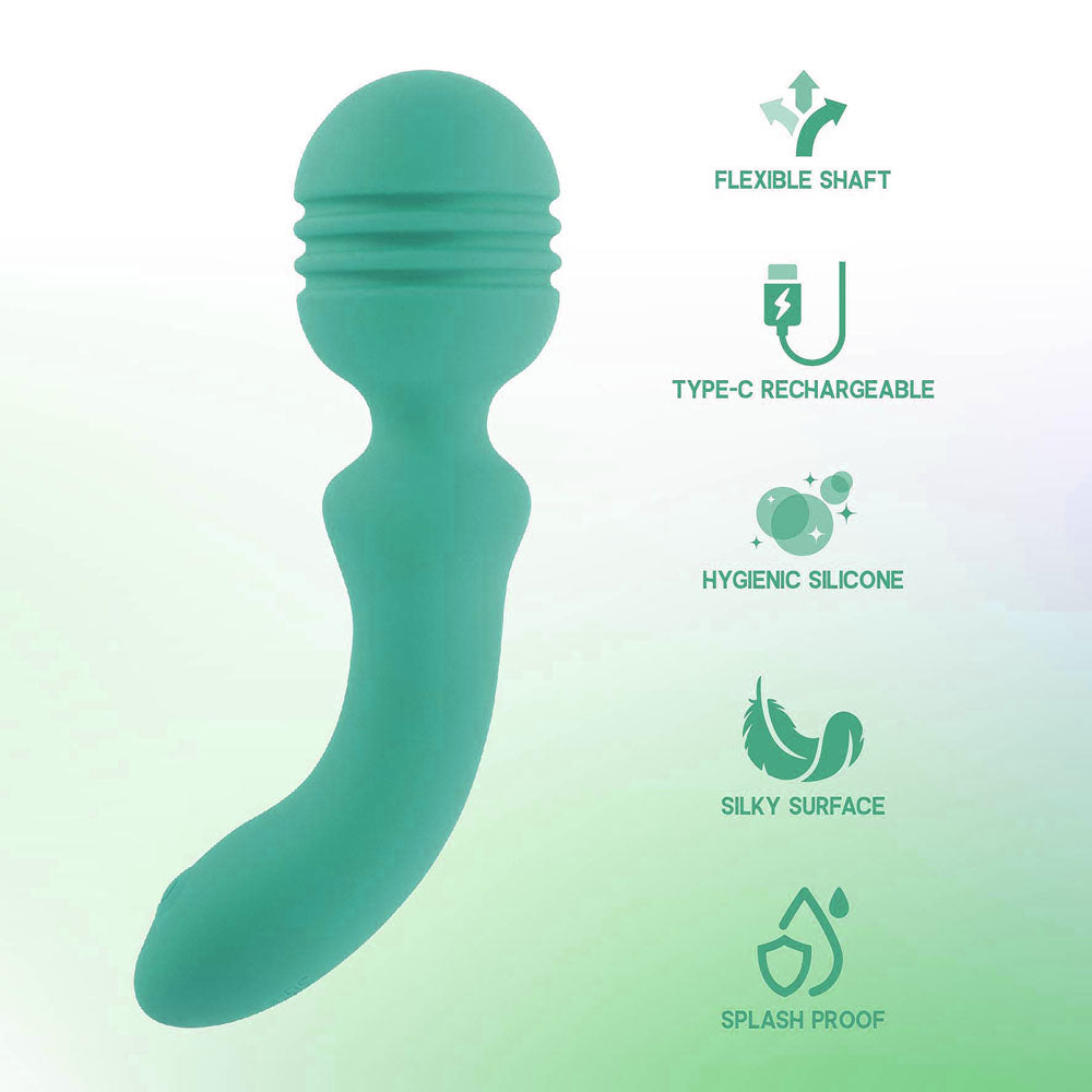 Xciter - Teal - Teal 16.5 cm USB Rechargeable Massage Wand Excellent Power