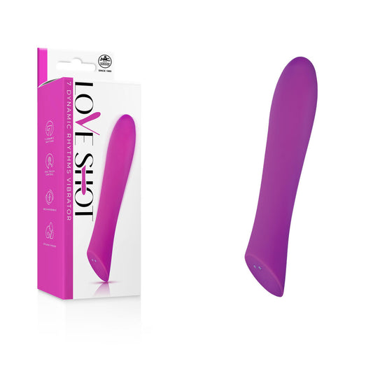 Love Shot - Purple 17.8 cm USB Rechargeable Vibrator Purple - Club X
