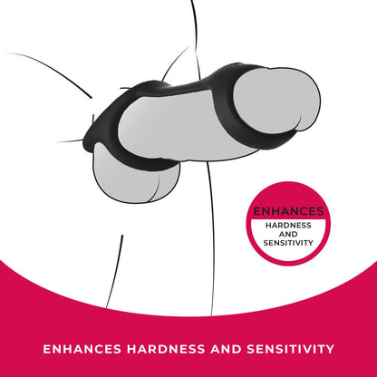 Strap The Balls - Black Cock Strap with Ball Stretcher Excellent Power