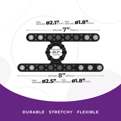 Strap The Balls - Black Adjustable Cock & Ball Rings Excellent Power