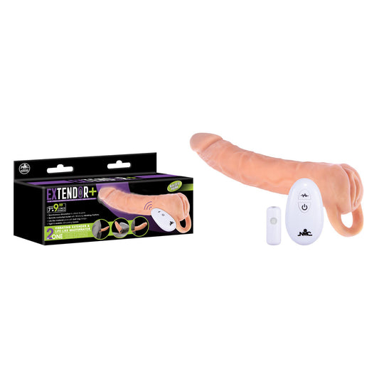 Extendor+ - Flesh 2 Inch Vibrating Penis Extender and Stroker Flesh - ClubX