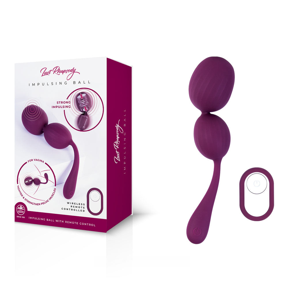 Lust Rhapsody Impulsing Ball - Purple USB Rechargeable Impulsing Kegel Balls with Wireless Remote Excellent Power