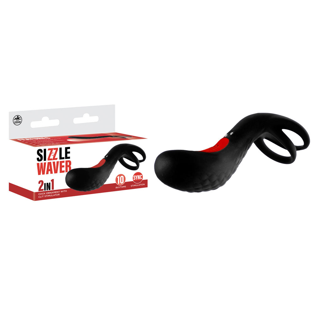 Sizzle Waver - Black USB Rechargeable Vibrating Cock Ring Excellent Power