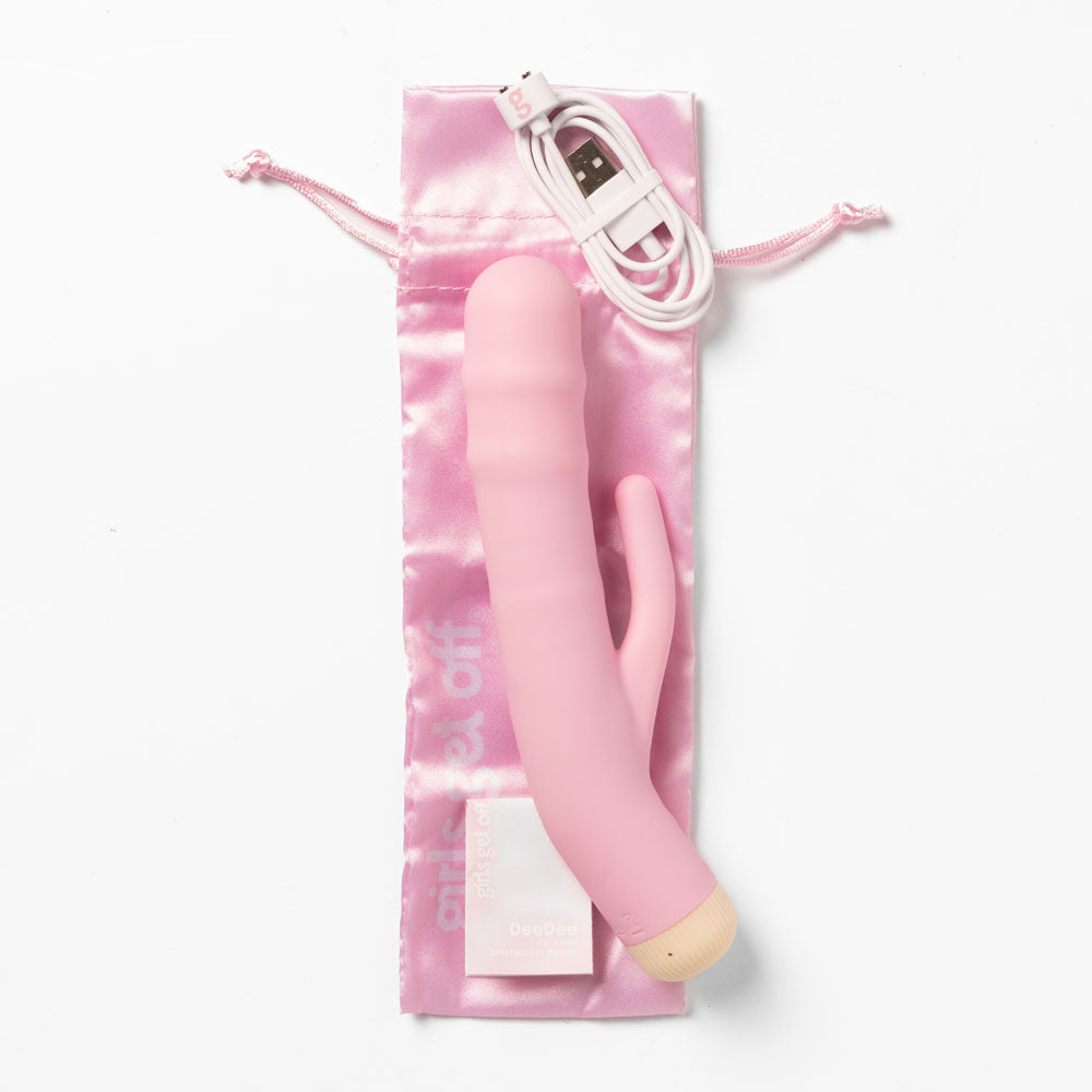 Girls Get Off - DeeDee - Pink 19 cm USB Rechargeable Thrusting Rabbit Vibrator Windsor