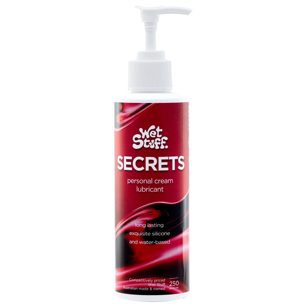 Wet Stuff Secrets - 250g Pump - Hybrid Lubricant - 250 gram Pump Bottle Wet Stuff