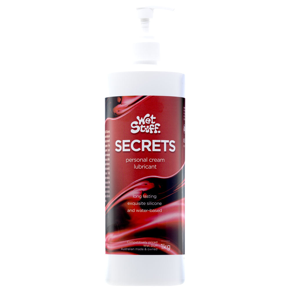 Wet Stuff Secrets - 1kg Bottle - Hybrid Lubricant - 1 kg Pump Bottle Wet Stuff