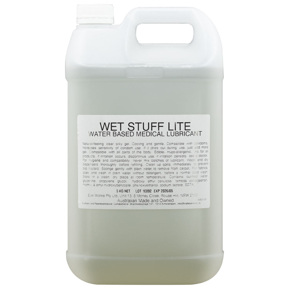 Wet Stuff Lite - 5kg Bottle - Water Based Lubricant - 5 kg Tube Wet Stuff