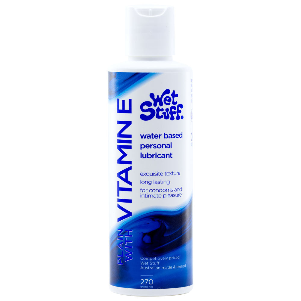 Wet Stuff Plain - 270g Disk - Water Based Lubricant with Vitamin E - 270 gram Bottle Wet Stuff