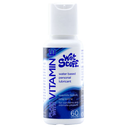 Wet Stuff Plain - 60g Bottle - Water Based Lubricant with Vitamin E - 60 gram Bottle Wet Stuff
