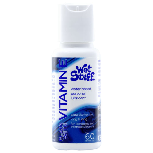 Wet Stuff Plain - 60g Bottle - Water Based Lubricant with Vitamin E - 60 gram Bottle Wet Stuff