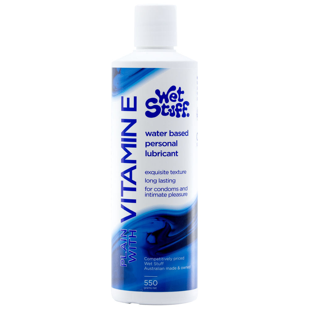 Wet Stuff Plain - 550g Disktop - Water Based Lubricant with Vitamin E - 550 gram Bottle Wet Stuff