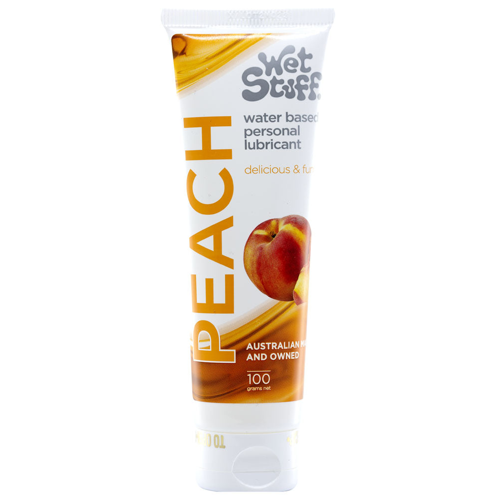 Wet Stuff Peach - 100g Tube - Peach Flavoured Water Based Lubricant - 100 ml Tube Wet Stuff