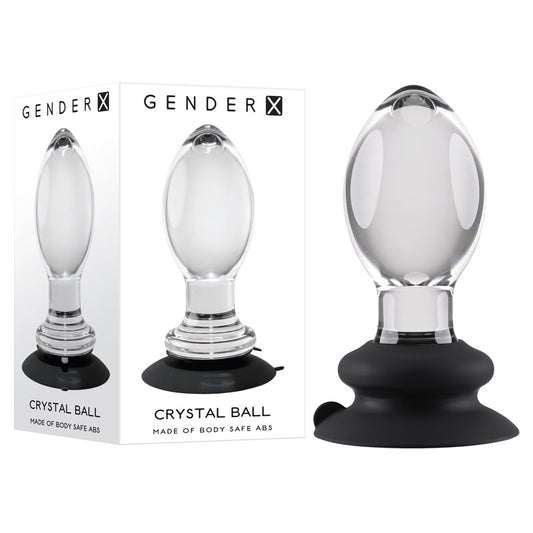 Gender X Crystal Ball - Clear Glass 13.6 cm Butt Plug with Suction Base Clear - Club X