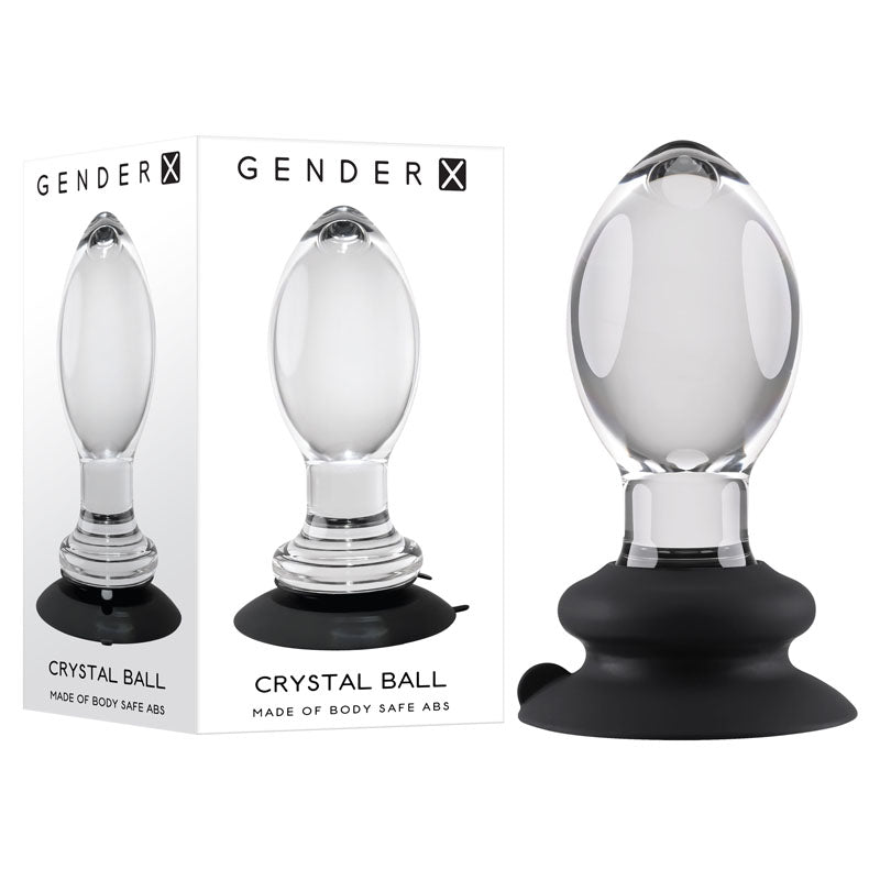 Gender X Crystal Ball - Clear Glass 13.6 cm Butt Plug with Suction Base Gender X