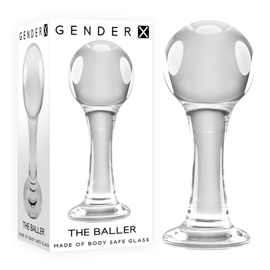 Gender X THE BALLER - Clear Glass 11 cm Anal Plug Clear - Club X