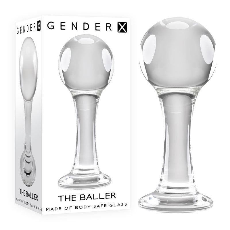 Gender X THE BALLER - Clear Glass 11 cm Anal Plug Gender X