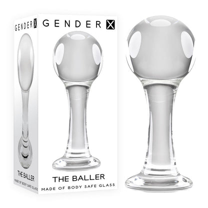 Gender X THE BALLER - Clear Glass 11 cm Anal Plug Gender X