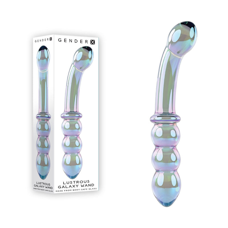 Gender X LUSTROUS GALAXY WAND - Blue/Violet Glass 18.5 cm Double Ended Massager Gender X
